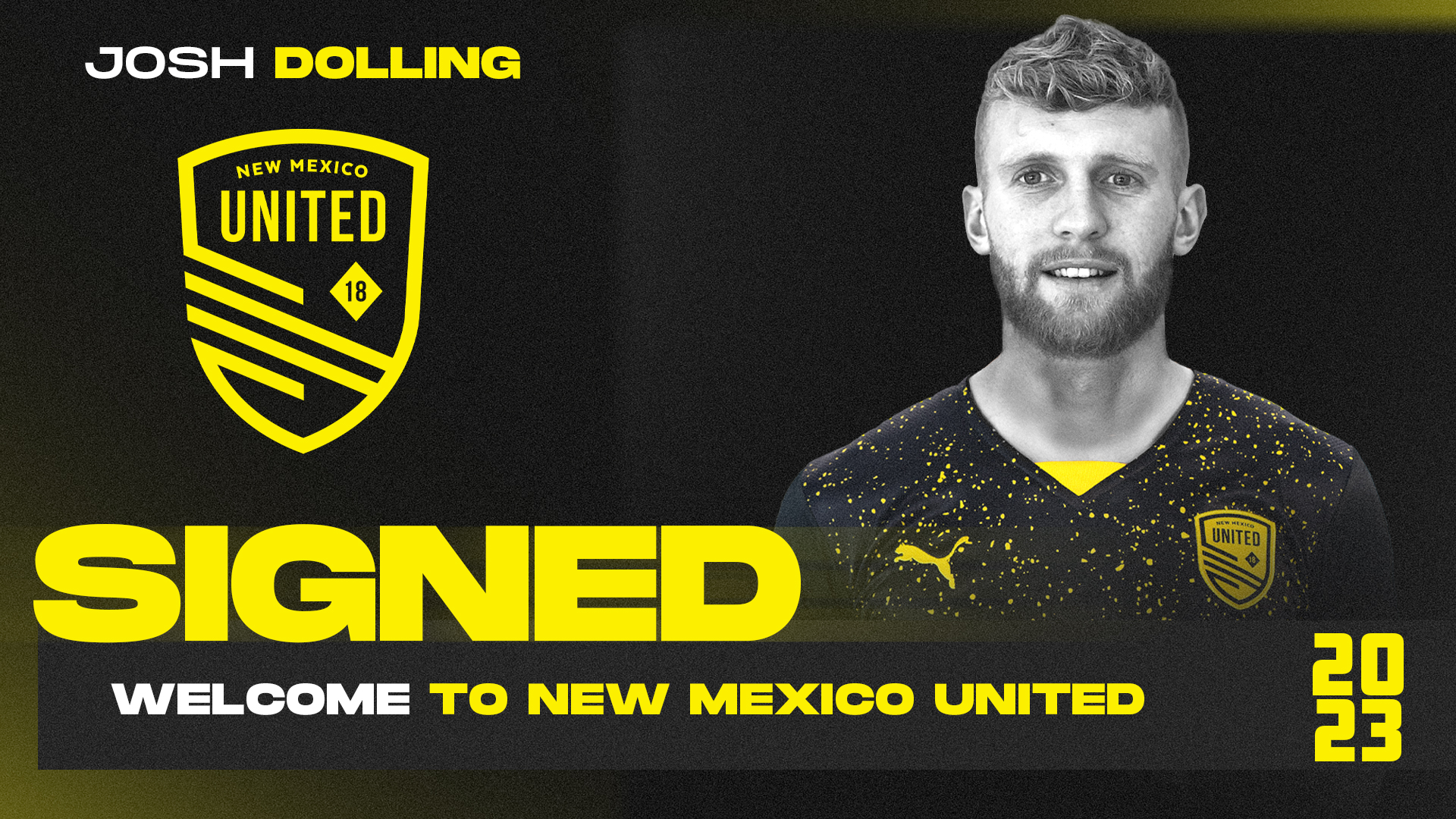 NEW MEXICO UNITED ANNOUNCES THE SIGNING OF ENGLISH FORWARD JOSH DOLLING