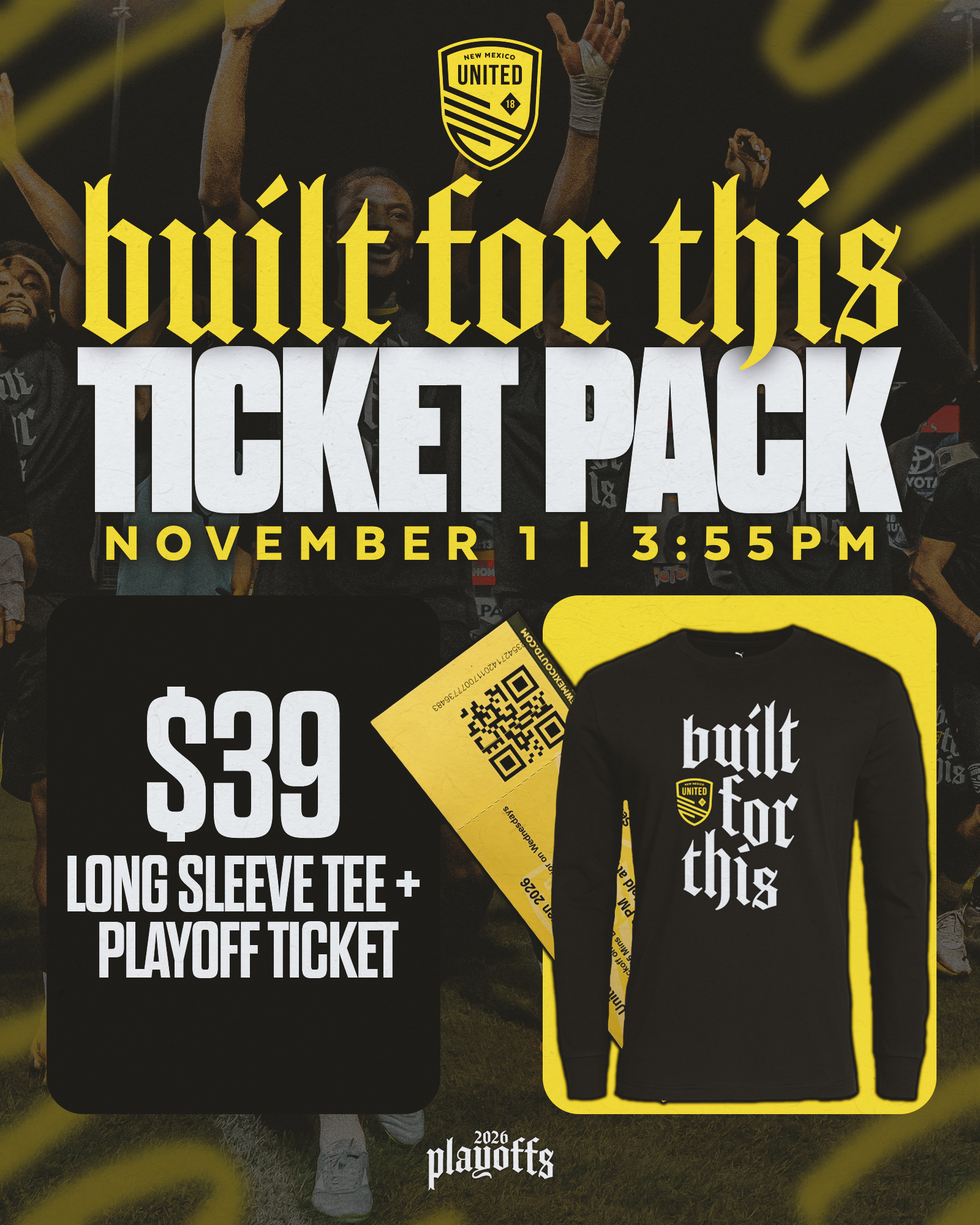 Built For this ticket pack: $39 For long sleeve tee + playoff ticket featured image
